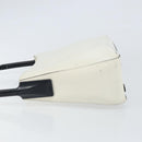 PRADA Shoulder Bag Patent leather White Silver Auth 162846-5
