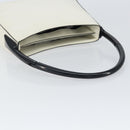 PRADA Shoulder Bag Patent leather White Silver Auth 162846-7