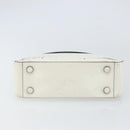 PRADA Shoulder Bag Patent leather White Silver Auth 162846-9