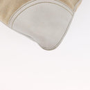 PRADA Tote Bag Canvas Beige Silver Auth 162847-14