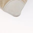 PRADA Tote Bag Canvas Beige Silver Auth 162847-16