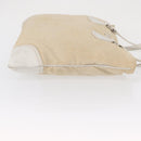 PRADA Tote Bag Canvas Beige Silver Auth 162847-3