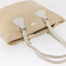 PRADA Tote Bag Canvas Beige Silver Auth 162847-6