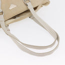 PRADA Tote Bag Canvas Beige Silver Auth 162847-7