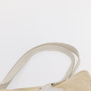 PRADA Tote Bag Canvas Beige Silver Auth 162847-8
