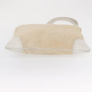 PRADA Tote Bag Canvas Beige Silver Auth 162847-5