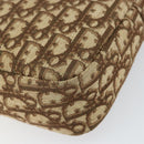 Christian Dior Trotter Canvas Romantic Shoulder Bag Brown Gold Auth 162848-9