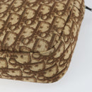 Christian Dior Trotter Canvas Romantic Shoulder Bag Brown Gold Auth 162848-15