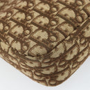 Christian Dior Trotter Canvas Romantic Shoulder Bag Brown Gold Auth 162848-16