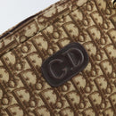Christian Dior Trotter Canvas Romantic Shoulder Bag Brown Gold Auth 162848-17