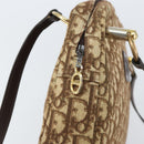 Christian Dior Trotter Canvas Romantic Shoulder Bag Brown Gold Auth 162848-10