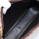 Christian Dior Trotter Canvas Romantic Shoulder Bag Brown Gold Auth 162848-12
