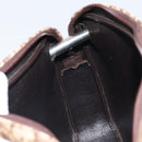 Christian Dior Trotter Canvas Romantic Shoulder Bag Brown Gold Auth 162848-18