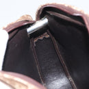 Christian Dior Trotter Canvas Romantic Shoulder Bag Brown Gold Auth 162848-19