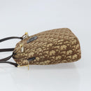 Christian Dior Trotter Canvas Romantic Shoulder Bag Brown Gold Auth 162848-4
