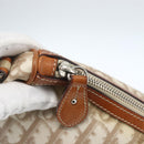 Christian Dior Trotter Canvas Romantic Shoulder Bag PVC Beige Silver Auth 162849-15