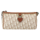 Christian Dior Trotter Canvas Romantic Shoulder Bag PVC Beige Silver Auth 162849-2