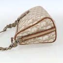 Christian Dior Trotter Canvas Romantic Shoulder Bag PVC Beige Silver Auth 162849-4