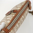 Christian Dior Trotter Canvas Romantic Shoulder Bag PVC Beige Silver Auth 162849-6
