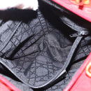 Christian Dior Canage Hand Bag Nylon Red Gold Auth 162850-22