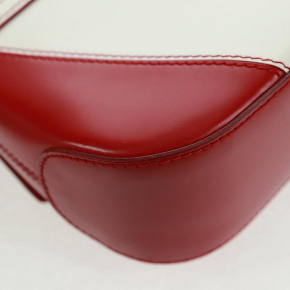 Salvatore Ferragamo Gancini Shoulder Bag Leather Red White Auth 162852V