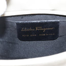 Salvatore Ferragamo Hand Bag Leather White Gold Auth 162853-12