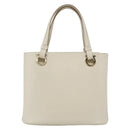 Salvatore Ferragamo Hand Bag Leather White Gold Auth 162853-2