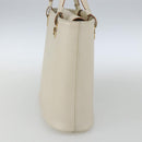 Salvatore Ferragamo Hand Bag Leather White Gold Auth 162853-3