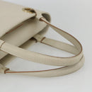 Salvatore Ferragamo Hand Bag Leather White Gold Auth 162853-7