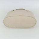 Salvatore Ferragamo Hand Bag Leather White Gold Auth 162853-5