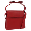 Salvatore Ferragamo Vala Hand Bag Leather 2way Red Gold Auth 162854-1