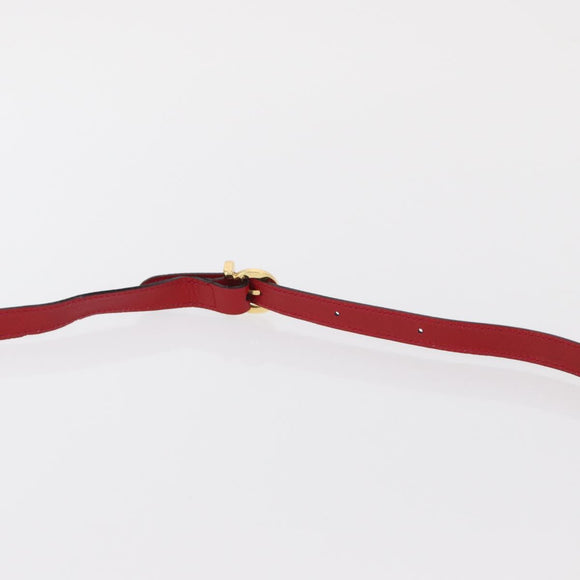 Salvatore Ferragamo Vala Hand Bag Leather 2way Red Gold Auth 162854