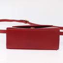 Salvatore Ferragamo Vala Hand Bag Leather 2way Red Gold Auth 162854-5
