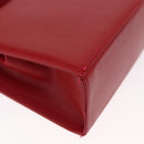 Salvatore Ferragamo Vala Hand Bag Leather 2way Red Gold Auth 162854-18