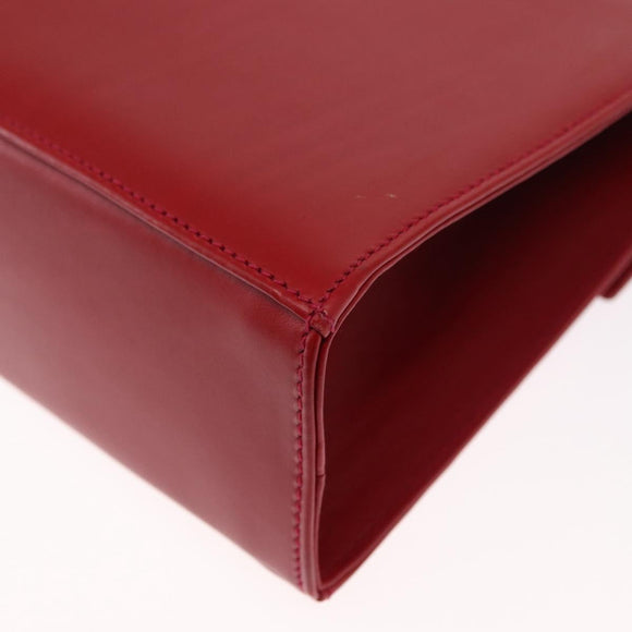 Salvatore Ferragamo Vala Hand Bag Leather 2way Red Gold Auth 162854
