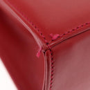 Salvatore Ferragamo Vala Hand Bag Leather 2way Red Gold Auth 162854-9