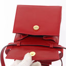Salvatore Ferragamo Vala Hand Bag Leather 2way Red Gold Auth 162854-21