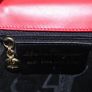Salvatore Ferragamo Vala Hand Bag Leather 2way Red Gold Auth 162854-11
