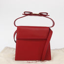 Salvatore Ferragamo Vala Hand Bag Leather 2way Red Gold Auth 162854-12