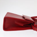 Salvatore Ferragamo Vala Hand Bag Leather 2way Red Gold Auth 162854-3