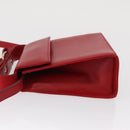 Salvatore Ferragamo Vala Hand Bag Leather 2way Red Gold Auth 162854-4