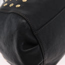 BURBERRY Blue Label Shoulder Bag Leather Black Gold Auth 162856-9