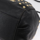 BURBERRY Blue Label Shoulder Bag Leather Black Gold Auth 162856-14