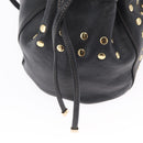 BURBERRY Blue Label Shoulder Bag Leather Black Gold Auth 162856-10