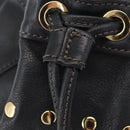 BURBERRY Blue Label Shoulder Bag Leather Black Gold Auth 162856-18