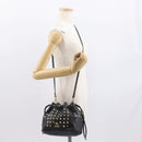 BURBERRY Blue Label Shoulder Bag Leather Black Gold Auth 162856-22