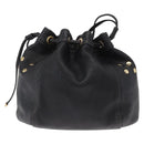 BURBERRY Blue Label Shoulder Bag Leather Black Gold Auth 162856-2
