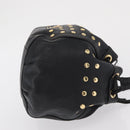 BURBERRY Blue Label Shoulder Bag Leather Black Gold Auth 162856-3