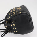 BURBERRY Blue Label Shoulder Bag Leather Black Gold Auth 162856-4