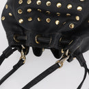 BURBERRY Blue Label Shoulder Bag Leather Black Gold Auth 162856-6
